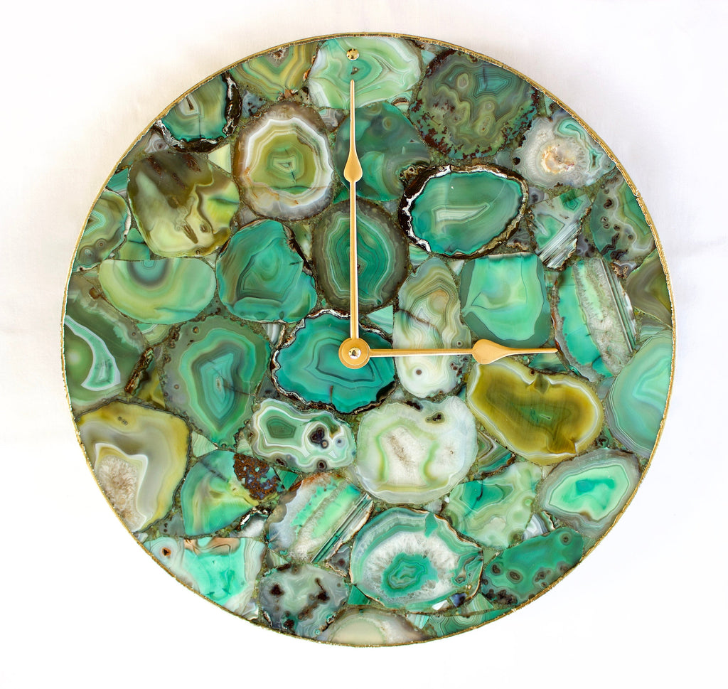 Light Green Agate Wall Clock | Circular-0