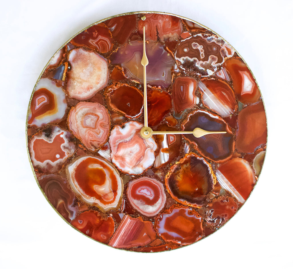 Red Agate Wall Clock | Circular-0