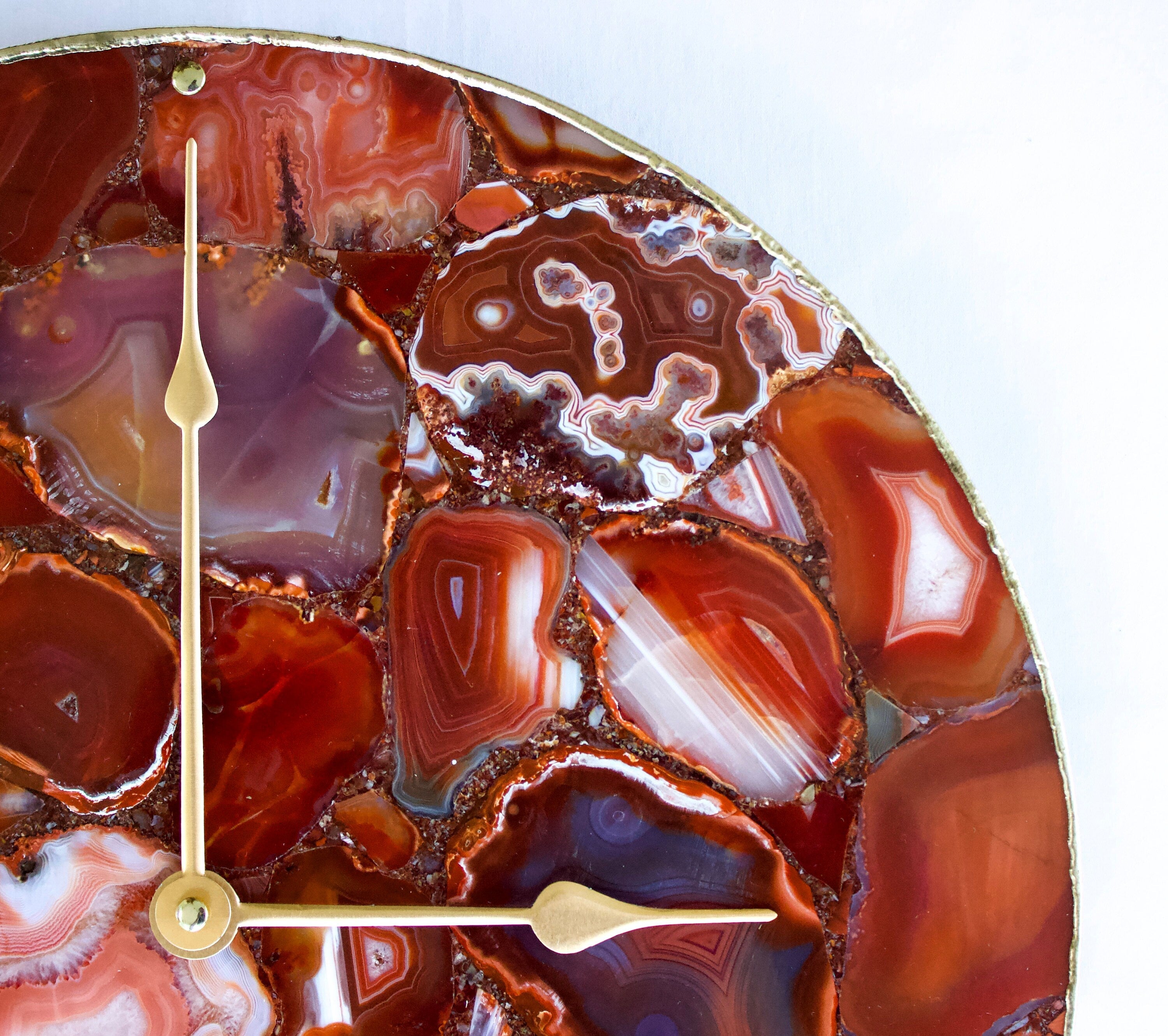 Red Agate Wall Clock | Circular-2