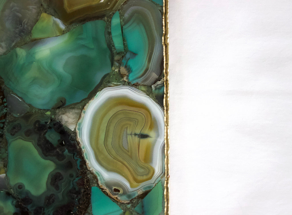 Light Green Agate Wall Clock | Square-3