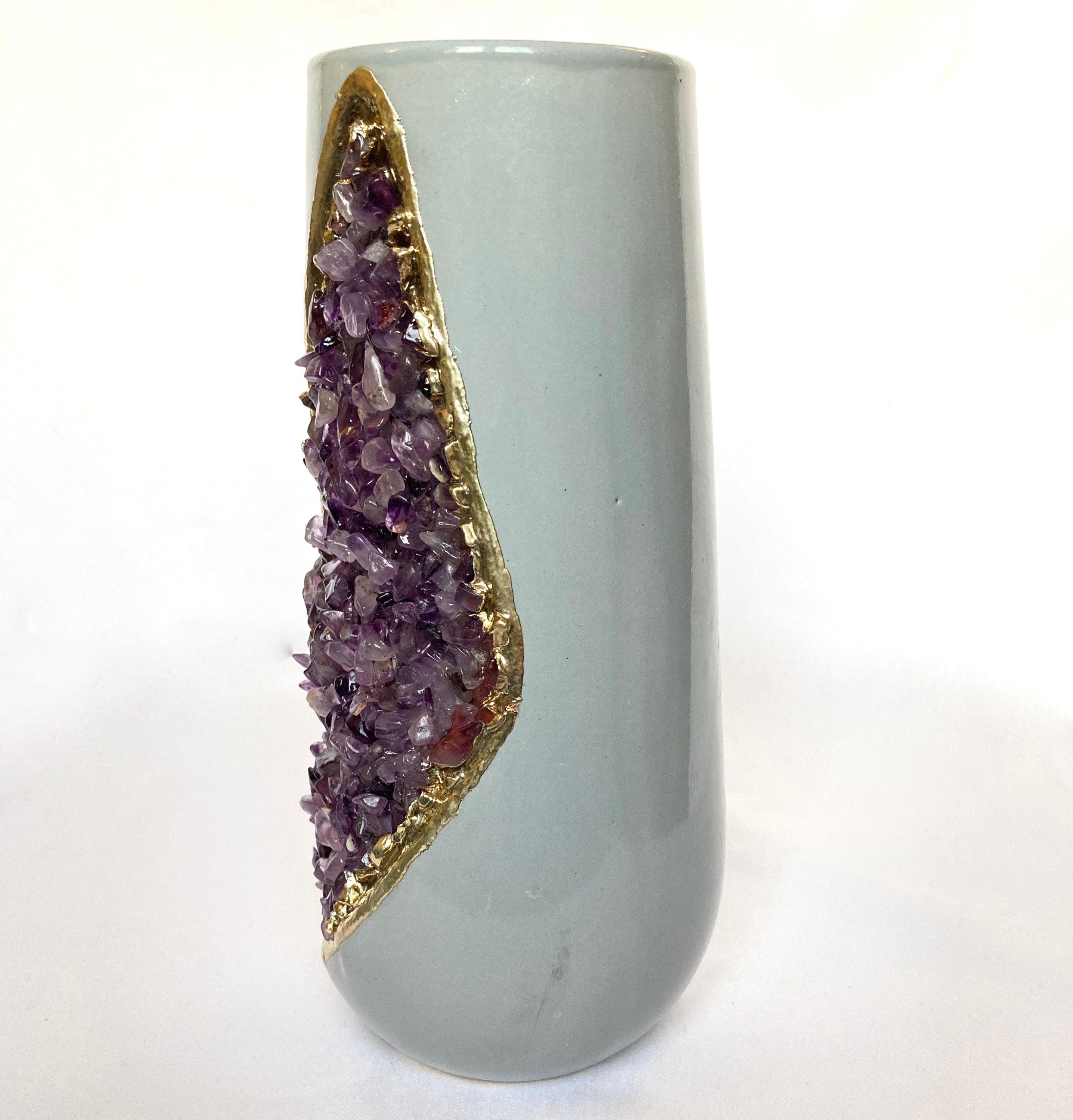 Set of 2 Grey Ceramic Vases-3