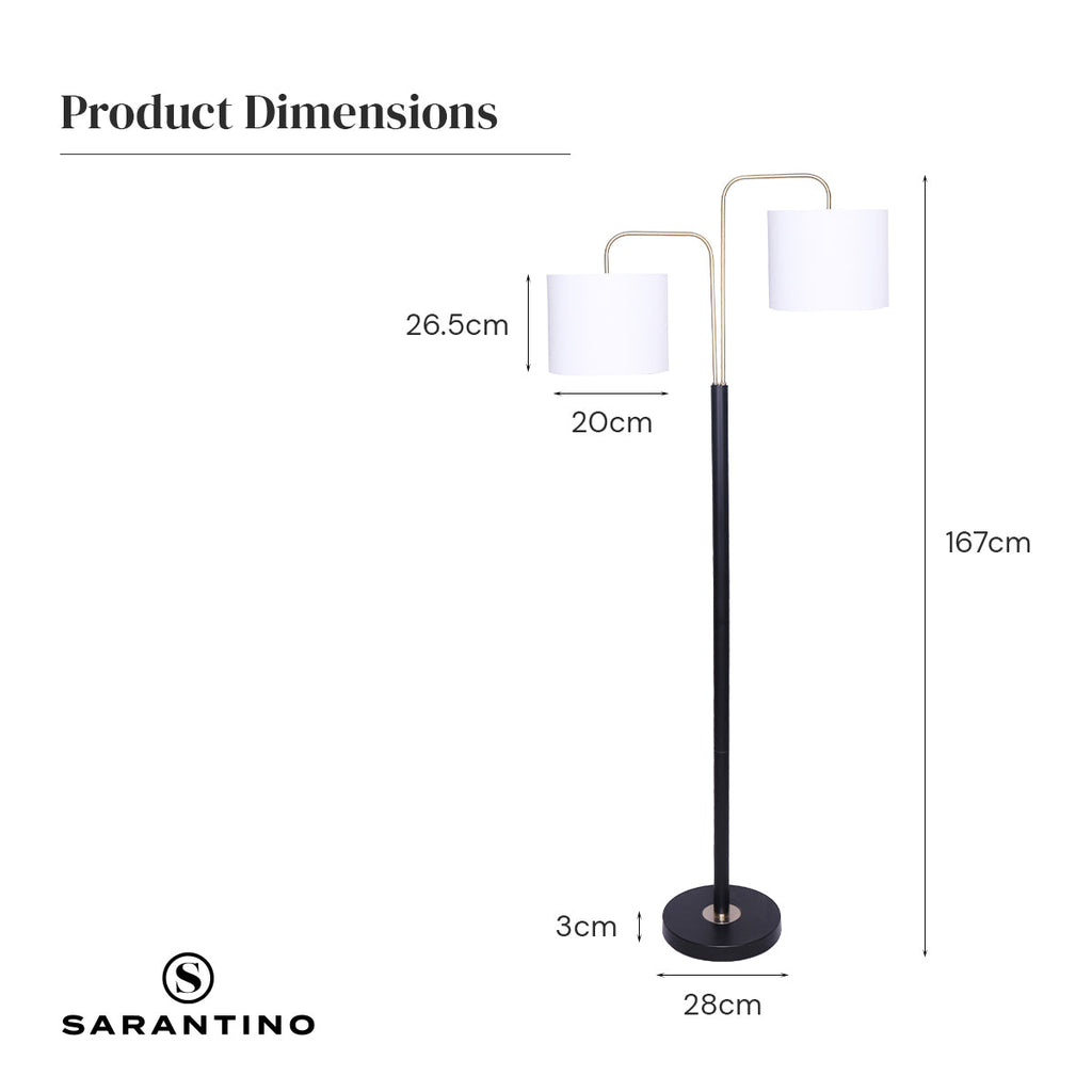 NNEDPE Black Metal Task Floor Lamp