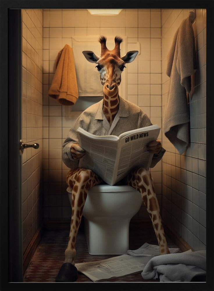 Wall art Giraffe In the Toilet