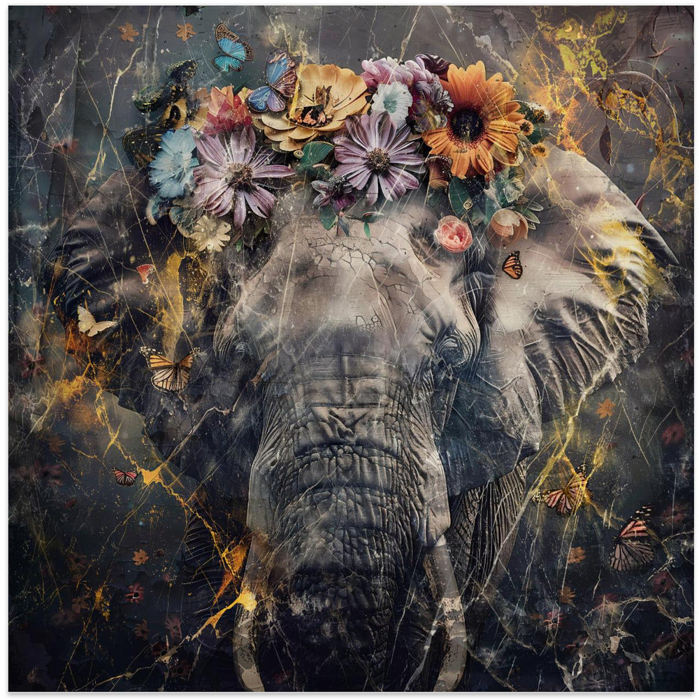 Elephant Animal Vintage Art Illustration Wallart 01