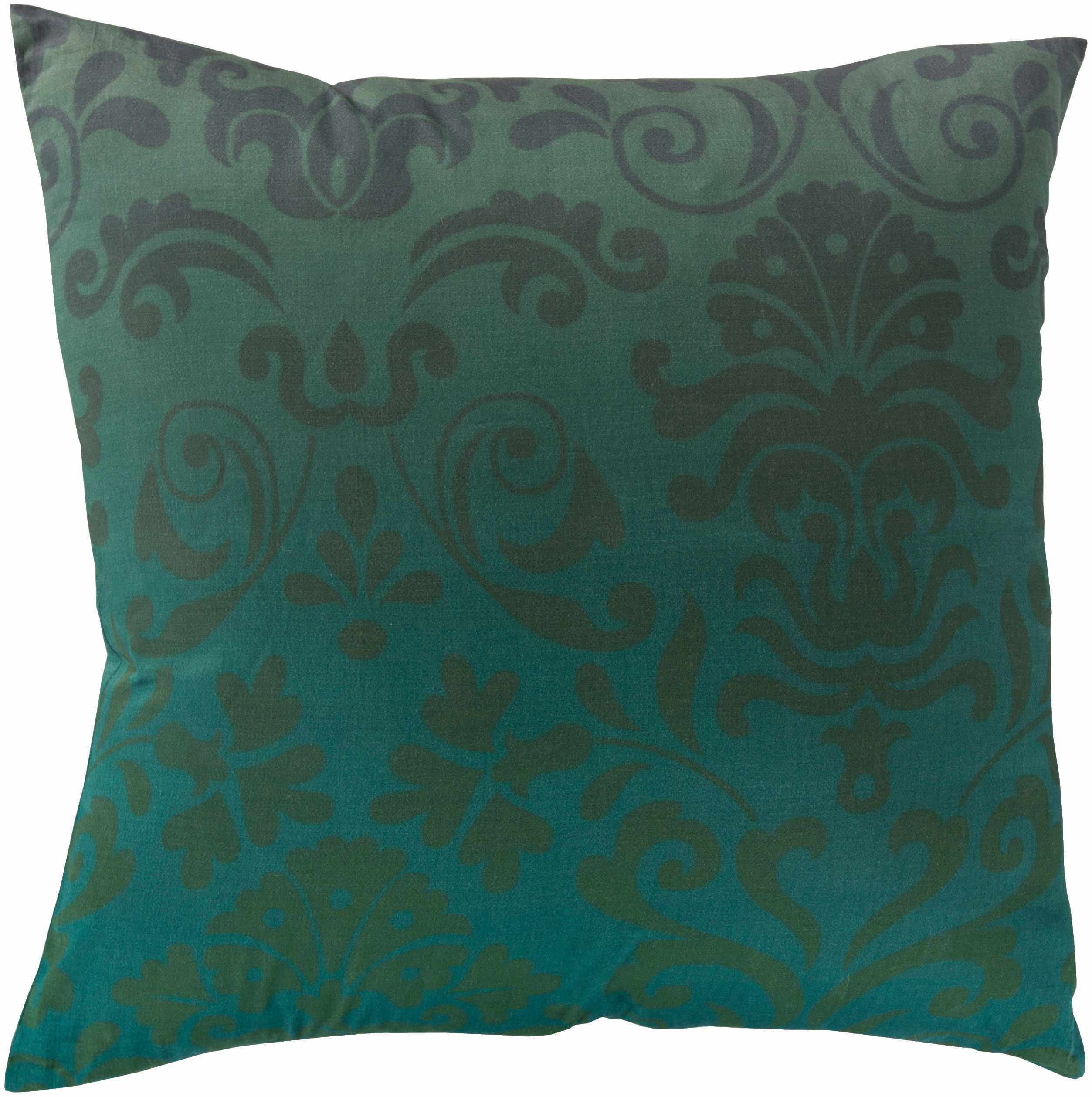 Ramsey Green Damask Square Accent Pillow - Clearance