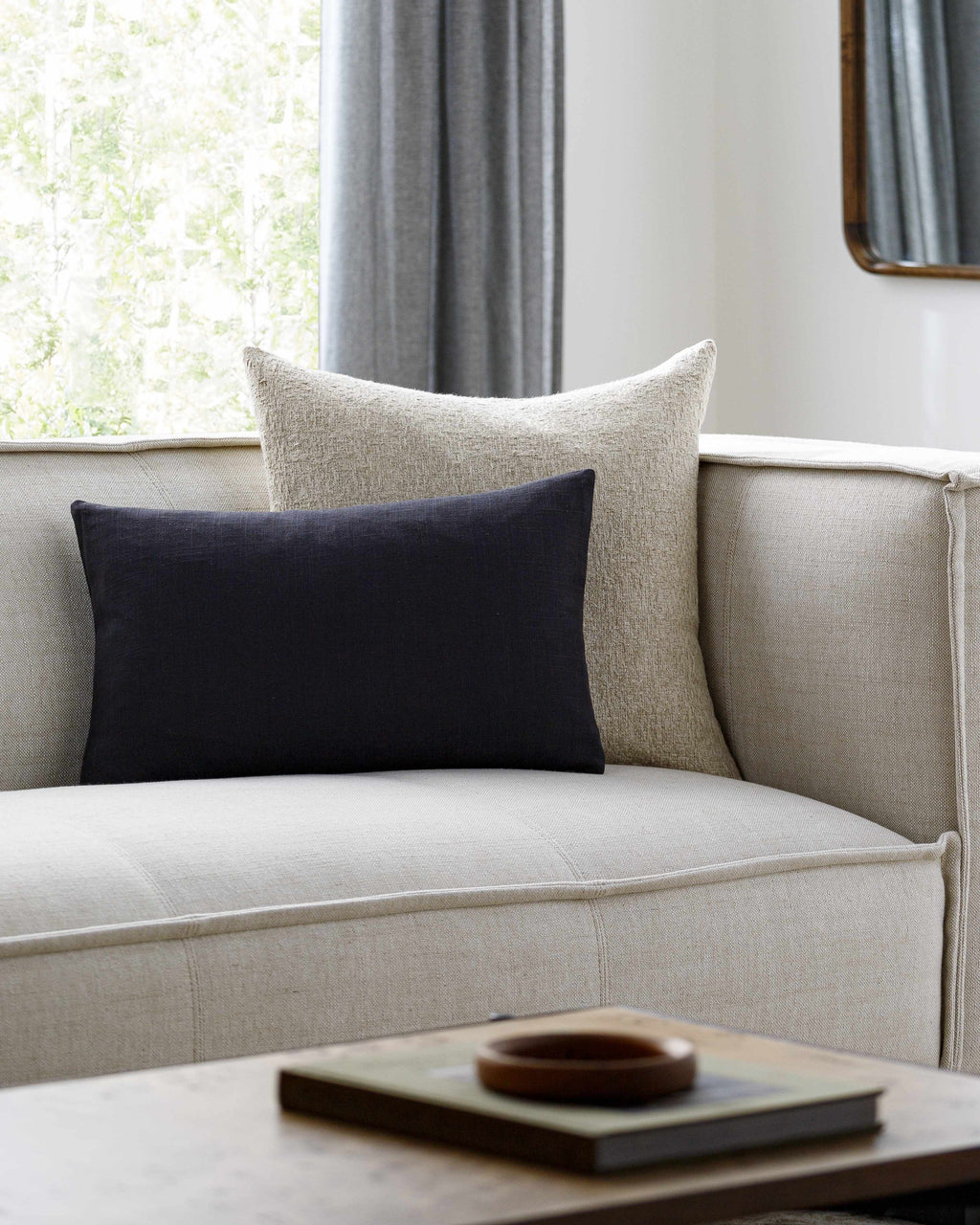 Royce Black Textured Accent Pillow - Clearance